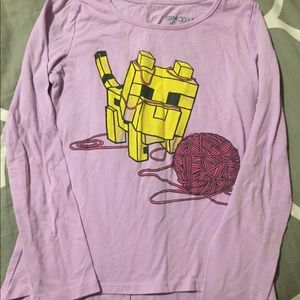 Girls size 7/8 minecraft long sleeve hi low tee